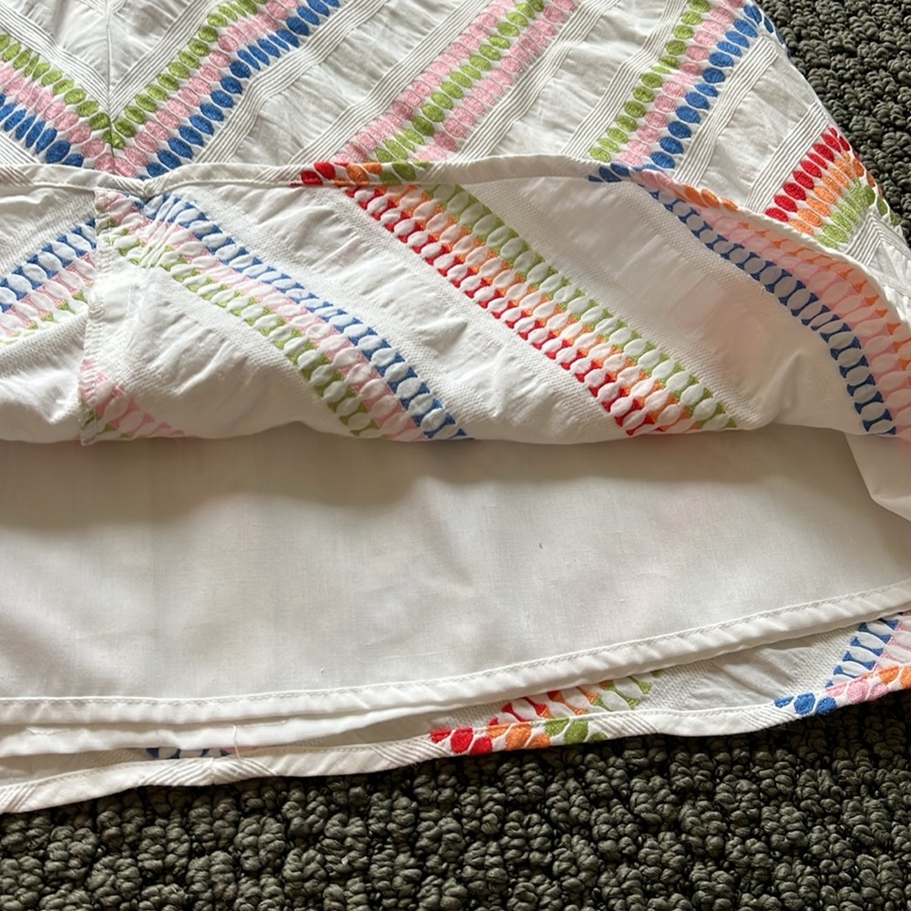 Talbots White Rainbow Chevron Patterned Skirt - image 4